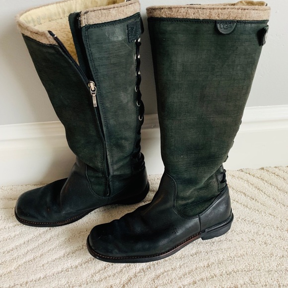 UGG | Shoes | Ugg Suede Leather Boots With Shearling Lining | Poshmark